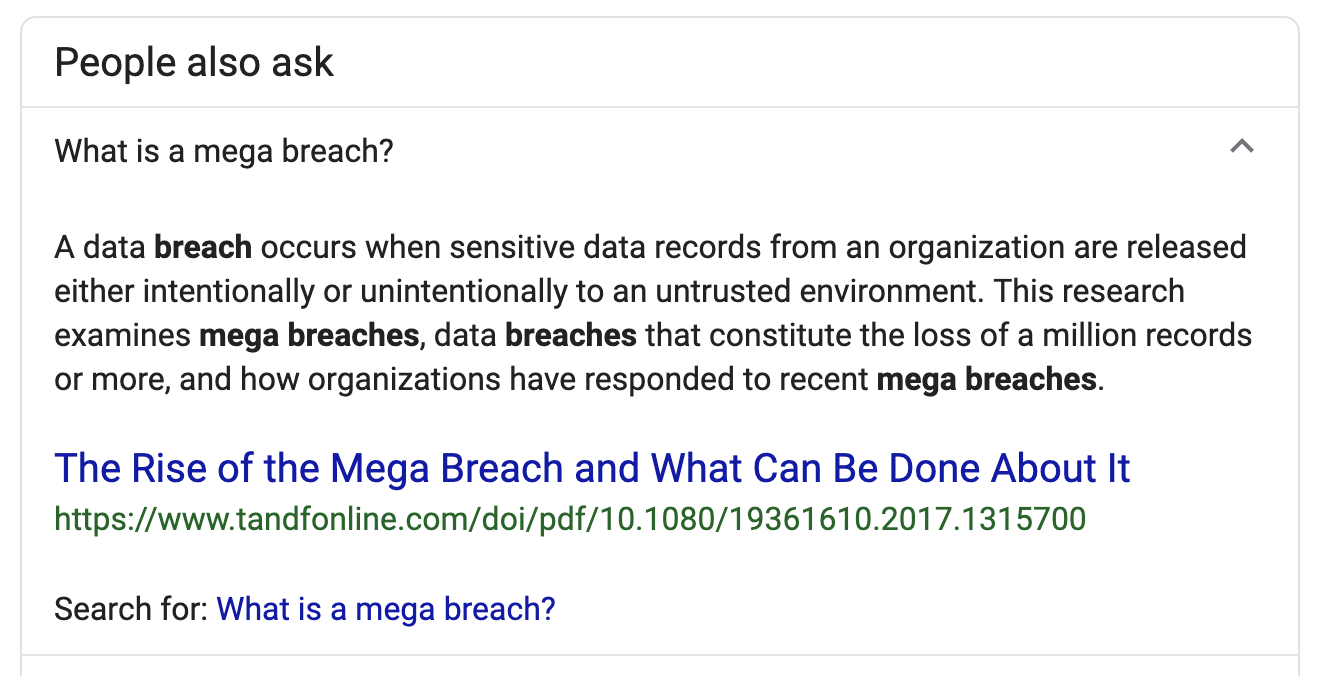 Article summary of a "mega breach"