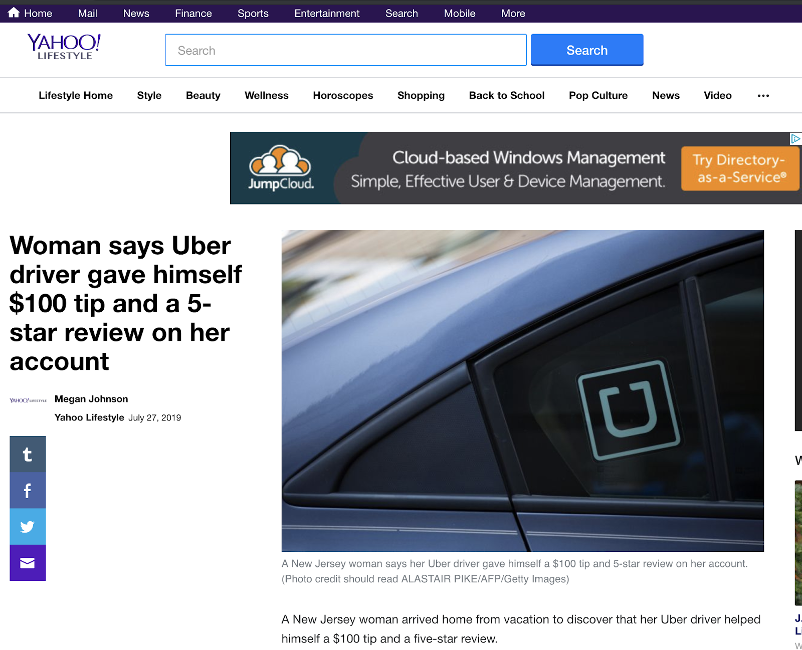 Story about an Uber driver giving himself a $100 tip using a customer's unlocked phone