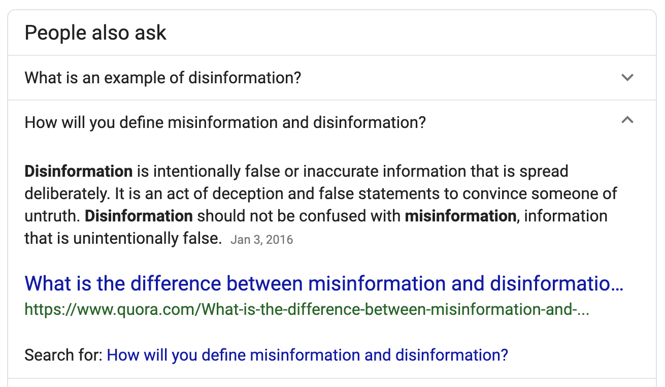 Description of "disinformation"